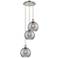 Athens 14.5"W 3-Light Polished Nickel Cord Pendant w/ Smoke Swirl Shad