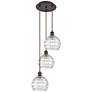 Athens 14.75"W 3 Light Oil Rubbed Bronze Multi-Pendant w/ Deco Swirl S