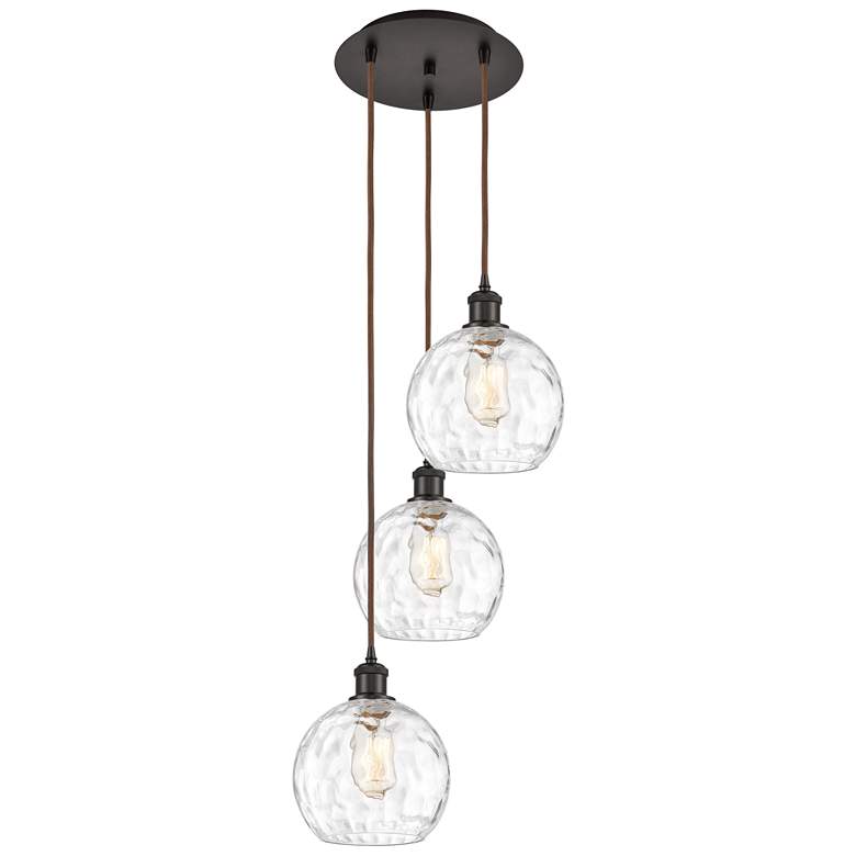 Image 1 Athens 14.75"W 3 Light Oil Rubbed Bronze Multi-Pendant w/ Water Glass