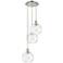 Athens 14.75"W 3 Light Polished Nickel Multi-Pendant w/ Water Glass Sh