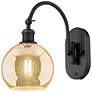 1_Athens 14" High Matte Black Swiveling Sconce w/ Mercury Shade