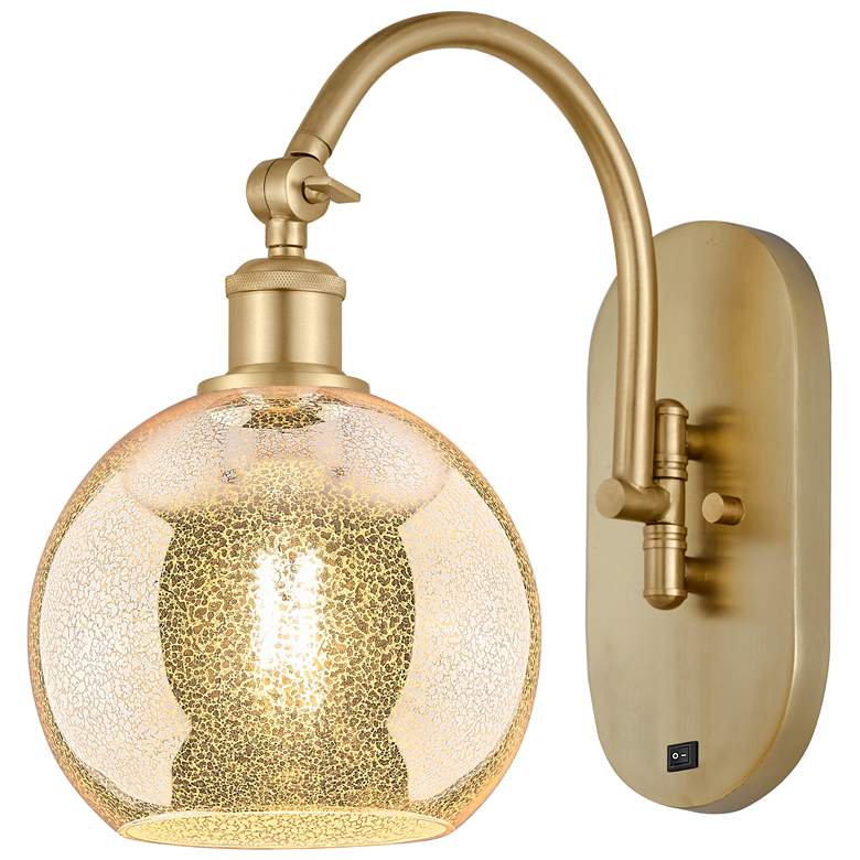 Image 1 Athens 14" High Satin Gold Swiveling Sconce w/ Mercury Shade