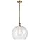 Athens 14" Antique Brass Pendant With Seedy Shade