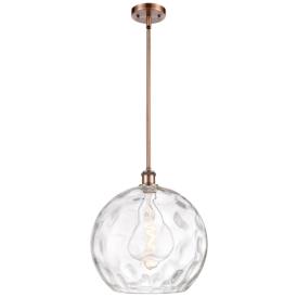 Athens 14" Antique Copper LED Pendant With Clear Water Glass Shade Athens 14" Antique Copper LED Pendant With Clear Water Glass Shade