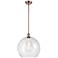 Athens 14" Antique Copper LED Pendant With Seedy Shade