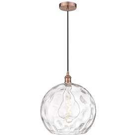 Image1 of Athens 14" Antique Copper Pendant w/ Clear Water Glass Shade