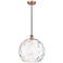 Athens 14" Antique Copper Pendant w/ Clear Water Glass Shade
