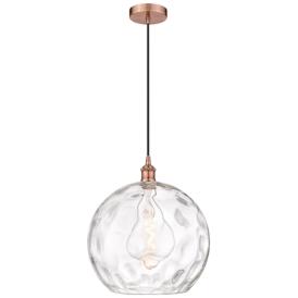 Athens 14" Antique Copper Pendant w/ Clear Water Glass Shade Athens 14" Antique Copper Pendant w/ Clear Water Glass Shade