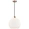 Athens 14" Antique Copper Pendant w/ Matte White Shade