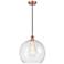Athens 14" Antique Copper Pendant w/ Seedy Shade