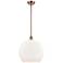 Athens 14" Antique Copper Pendant With Matte White Shade