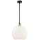 Athens 14" Black Antique Brass Pendant With Matte White Shade
