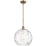 Athens 14" Brushed Brass LED Pendant With Clear Water Glass Shade