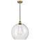 Athens 14" Brushed Brass Pendant w/ Clear Shade