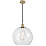 Athens 14" Brushed Brass Pendant w/ Clear Shade