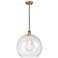 Athens 14" Brushed Brass Pendant w/ Seedy Shade