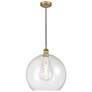 Athens 14" Brushed Brass Pendant w/ Seedy Shade