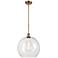 Athens 14" Brushed Brass Pendant With Clear Shade