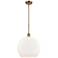 Athens 14" Brushed Brass Pendant With Matte White Shade