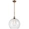 Athens 14" Brushed Brass Pendant With Seedy Shade