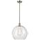 Athens 14" Brushed Satin Nickel LED Pendant With Clear Shade