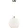 Athens 14" Brushed Satin Nickel Pendant w/ Matte White Shade
