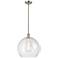 Athens 14" Brushed Satin Nickel Pendant With Seedy Shade