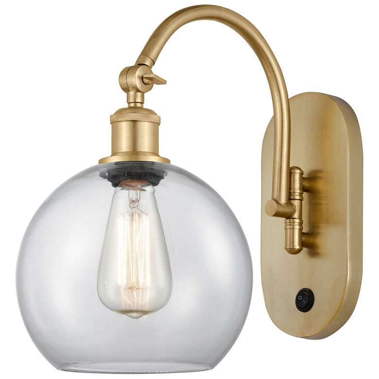 Image 1 Athens 14" High Satin Gold LED Wall Sconce w/ Clear Glass