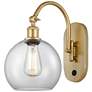Athens 14" High Satin Gold LED Wall Sconce w/ Clear Glass