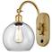 Athens 14" High Satin Gold LED Wall Sconce w/ Clear Glass
