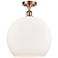 Athens 14" LED Semi-Flush Mount - Antique Copper - Matte White Shade