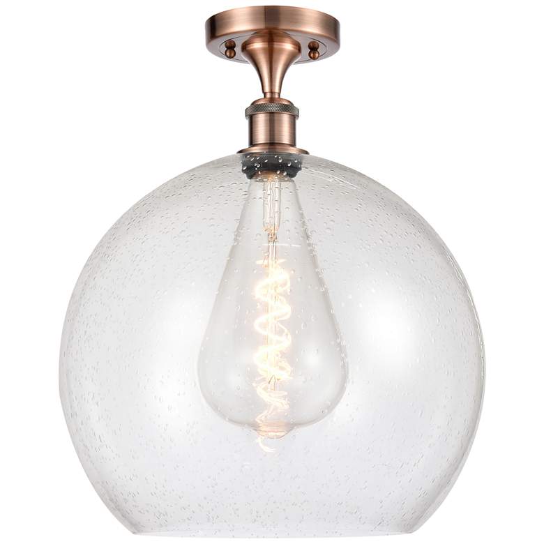 Image 1 Athens 14" LED Semi-Flush Mount - Antique Copper - Seedy Shade