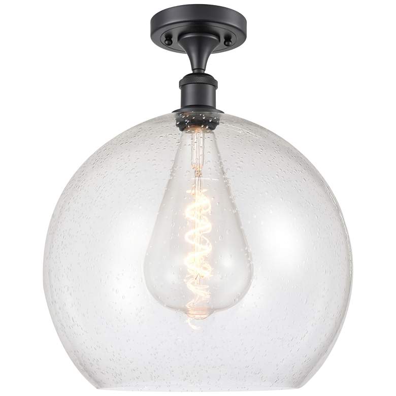Image 1 Athens 14" LED Semi-Flush Mount - Matte Black - Seedy Shade