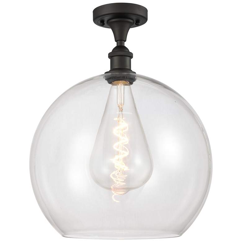 Image 1 Athens 14" LED Semi-Flush Mount - Oil Rubbed Bronze - Clear Shade