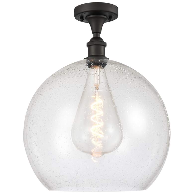 Image 1 Athens 14" LED Semi-Flush Mount - Oil Rubbed Bronze - Seedy Shade