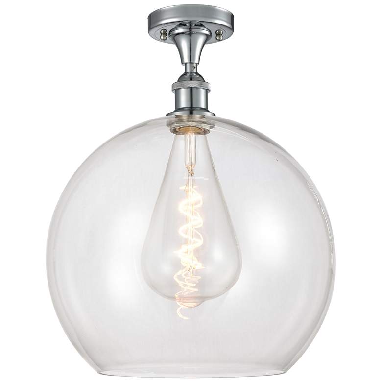 Image 1 Athens 14" LED Semi-Flush Mount - Polished Chrome - Clear Shade