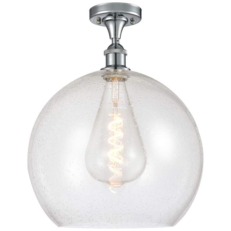 Image 1 Athens 14" LED Semi-Flush Mount - Polished Chrome - Seedy Shade