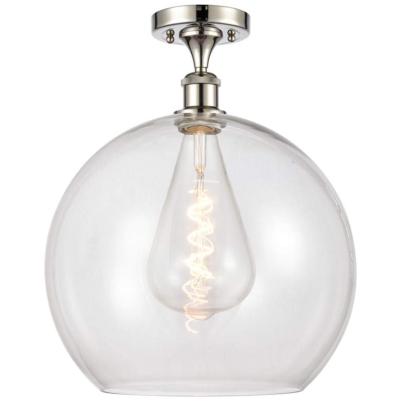 Image 1 Athens 14" LED Semi-Flush Mount - Polished Nickel - Clear Shade