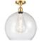 Athens 14" LED Semi-Flush Mount - Satin Gold - Seedy Shade