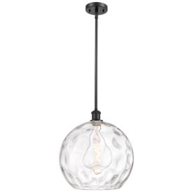 Athens 14" Matte Black LED Pendant With Clear Water Glass Shade Athens 14" Matte Black LED Pendant With Clear Water Glass Shade