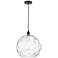 Athens 14" Matte Black Pendant w/ Clear Water Glass Shade