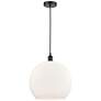 Athens 14" Matte Black Pendant w/ Matte White Shade