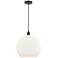 Athens 14" Matte Black Pendant w/ Matte White Shade