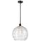 Athens 14" Oil Rubbed Bronze LED Pendant With Clear Deco Swirl Shade