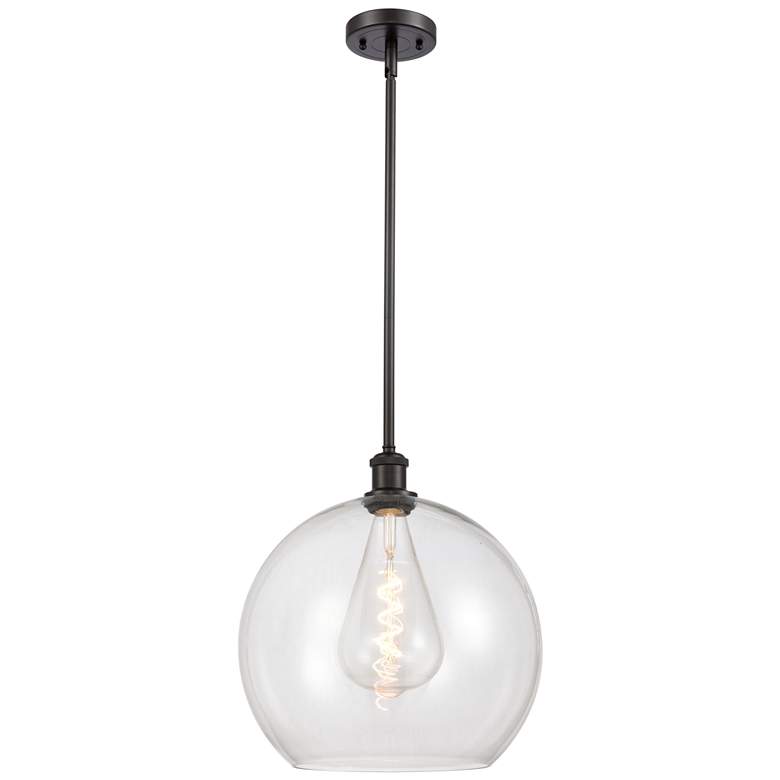 Image 1 Athens 14" Oil Rubbed Bronze LED Pendant With Clear Shade