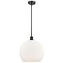 Athens 14" Oil Rubbed Bronze LED Pendant With Matte White Shade