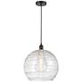 Athens 14" Oil Rubbed Bronze Pendant w/ Clear Deco Swirl Shade