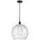 Athens 14" Oil Rubbed Bronze Pendant w/ Clear Deco Swirl Shade