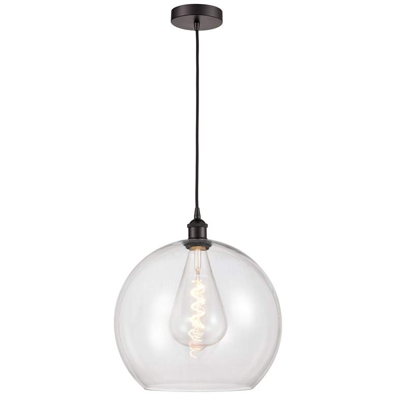 Image 1 Athens 14" Oil Rubbed Bronze Pendant w/ Clear Shade