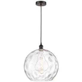 Athens 14" Oil Rubbed Bronze Pendant w/ Clear Water Glass Shade Athens 14" Oil Rubbed Bronze Pendant w/ Clear Water Glass Shade